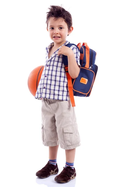 School kid holding a basket ball — Stock Photo, Image