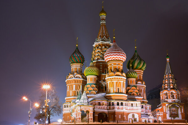 View of St. Basil's Cathedral at night