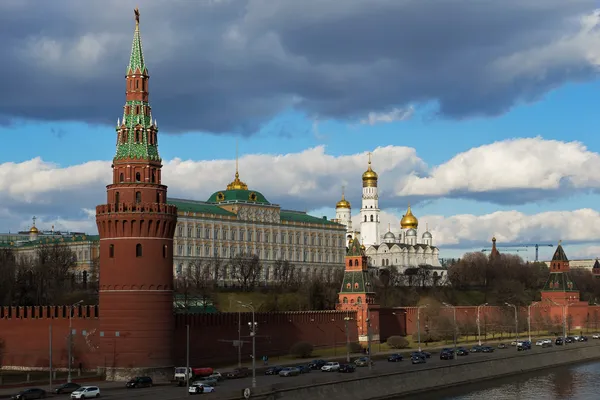 stock image View to Moscow Kremlin from Sofiyskaya embankment, Russian Feder