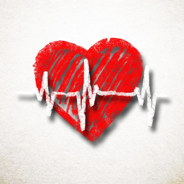 Heartbeat carattere e design, cuore d'amore — Foto Stock