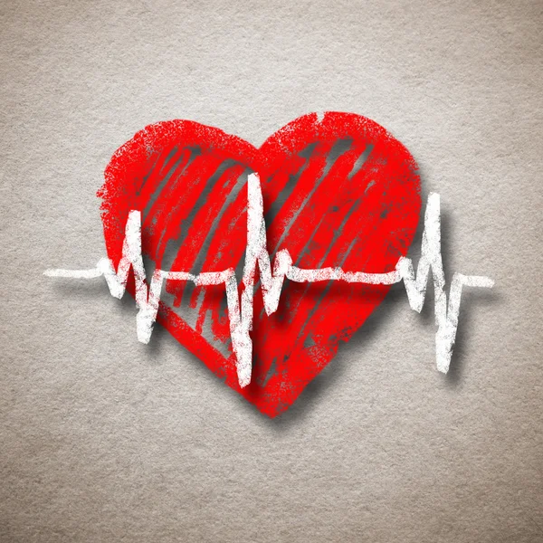 Herzschlag Charakter und Design, Liebe Herz — Stockfoto