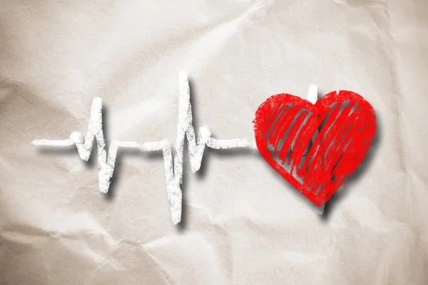 Caráter batimento cardíaco e design, coração de amor — Fotografia de Stock