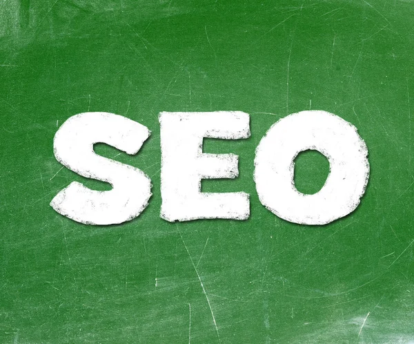 Seo with words over green background — Stock Photo, Image