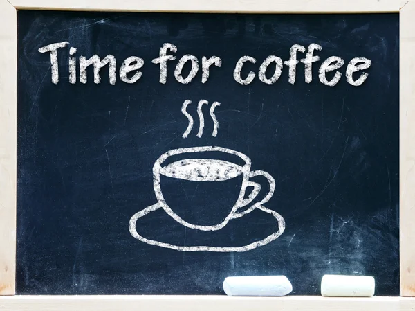 Gorąca kawa napisany na tablicy szkolnej — Zdjęcie stockowe