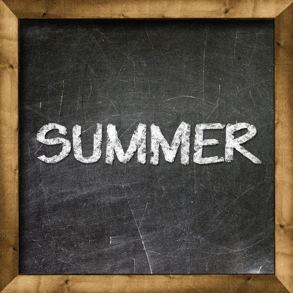 Summer handwritten on blackboard — Stock Photo, Image