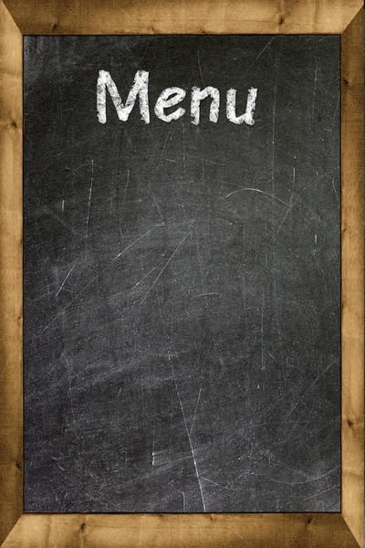 Menu title written with chalk on blackboard — Stock Photo, Image