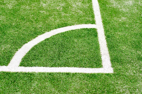 Soccer field grass on the green corner — Stock Photo, Image