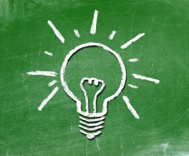 blackboard arka plan üzerinde ampul