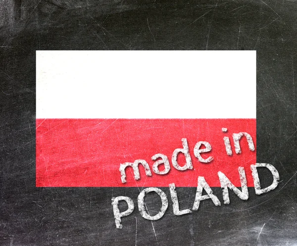 W Polsce ręcznie z białą kredą na tablicy. — Zdjęcie stockowe