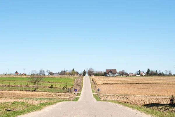 Venkovská silnice v létě — Stock fotografie