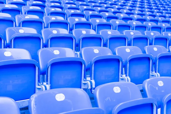 Blue chairs in the stadium — Stock Photo, Image