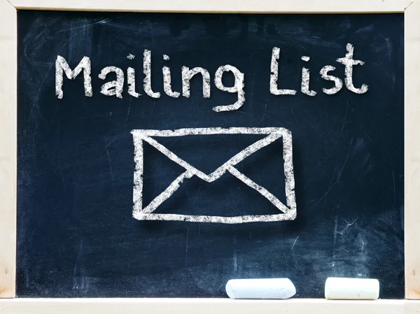 Parole e simbolo della mailing list — Foto Stock