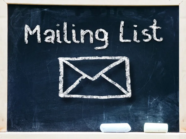 Mailing list words and symbol — Stock Photo, Image