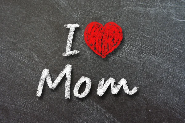 I love my mom phrase handwritten — Stock Photo, Image