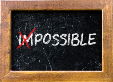 imkansız Beyaz tebeşir ile el yazısı