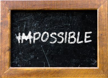 imkansız Beyaz tebeşir ile el yazısı