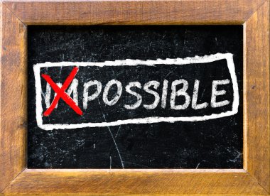 imkansız Beyaz tebeşir ile el yazısı