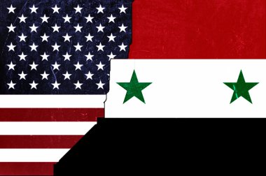 ABD ve Suriye bayrağı