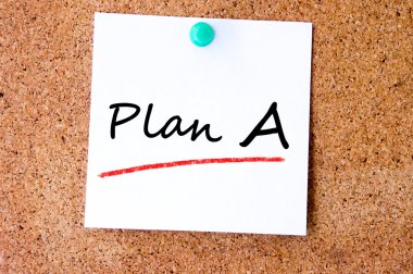 plan a, üzerinde beyaz bir yapışkan not yazılmış