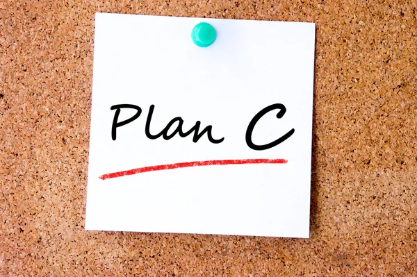 Plan C, written on an white sticky note — Stock Photo, Image