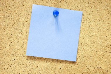 Blank blue sticky note clipart
