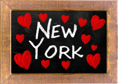 New york kullanılan tahtada yazılı