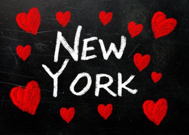 New york kullanılan tahtada yazılı