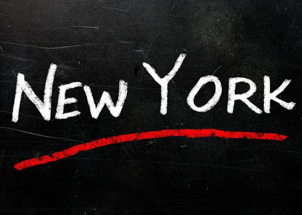 New York written on a used blackboard — Stock Photo, Image