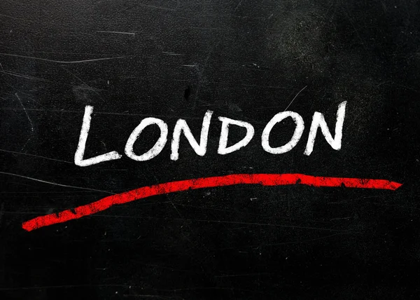 London written on a used blackboard — Stock Photo, Image