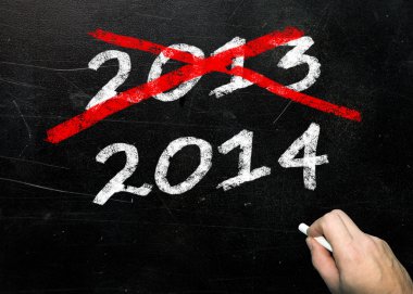 Blackboard with 2013 and 2014 clipart