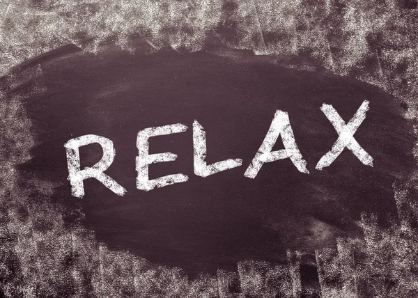 Relax on a blackboard — Stock Photo, Image