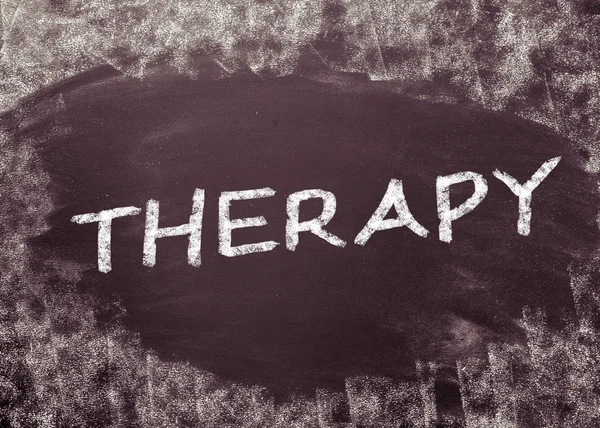 Therapy, written on a blackboard. — Stock Photo, Image