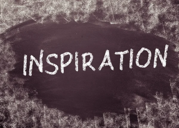 Inspiration handwritten on blackboard — Stock Photo, Image