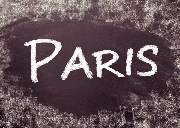 Paris handwritten on blackboard — Stock Photo, Image