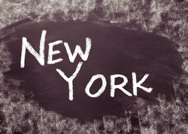 New york handgeschreven op blackboard — Stockfoto