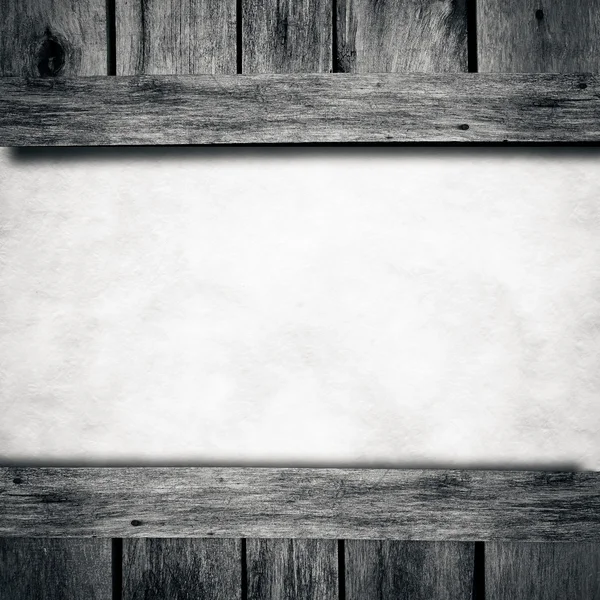 Paper sheet in middle of wood texture — Stock Photo, Image