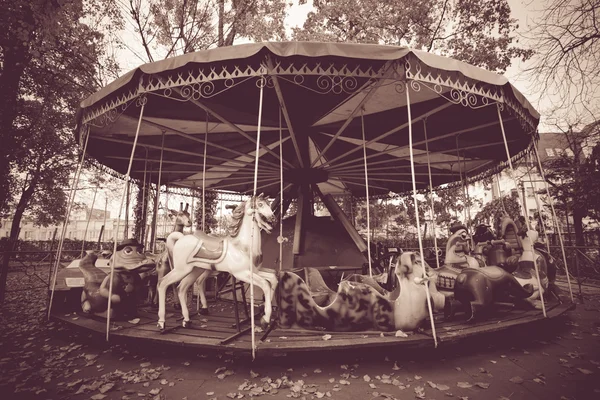 Black and white carousel