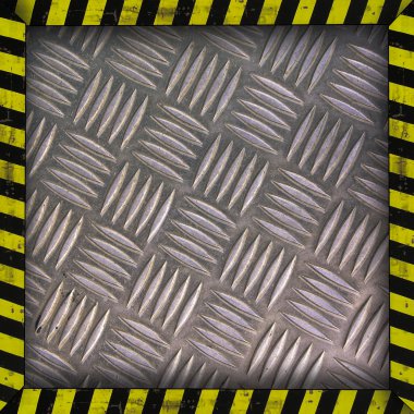 Uyarı şerit ile metal arka plan