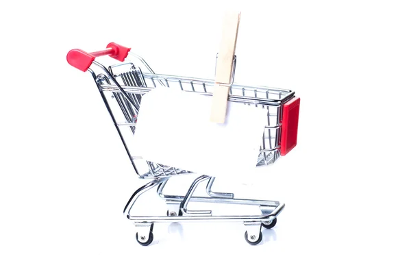 Carrito de compras con etiqueta — Foto de Stock