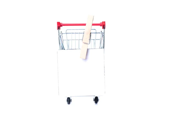 Carrito de compras con etiqueta —  Fotos de Stock