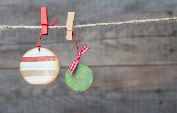 Reihe von Weihnachtsanhängern — Stockfoto