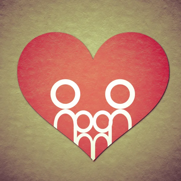 Family and heart background — Stock Photo, Image