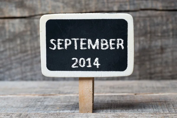 September 2014 on Small wooden framed blackboard — Stock Photo, Image