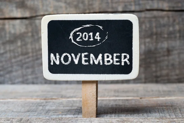 Küçük ahşap çerçeveli yazı tahtası üzerinde Kasım 2014 — Stok fotoğraf
