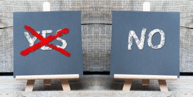 Choice between yes or no clipart