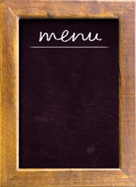 Tebeşir ile yazılmış Menü başlığı