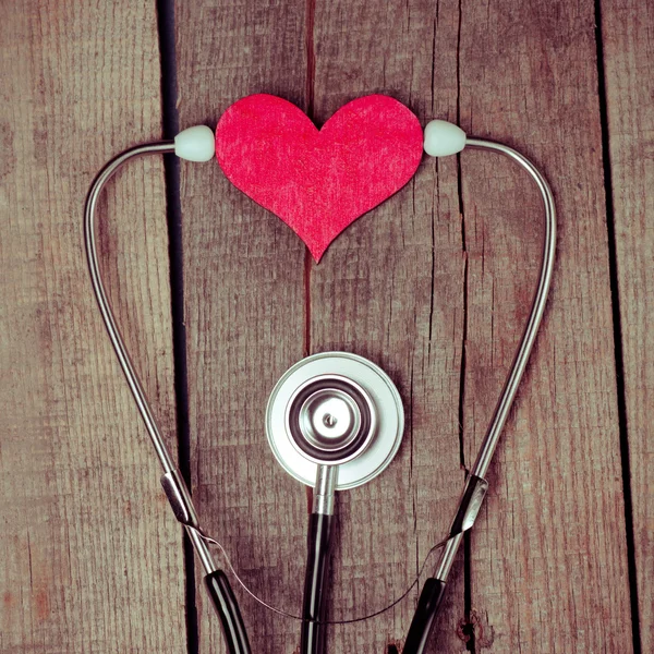 Stethoscope with red heart — Stock Photo, Image