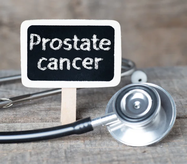 Blackboard with word Prostate cancer and stethoscope — Stock Photo, Image