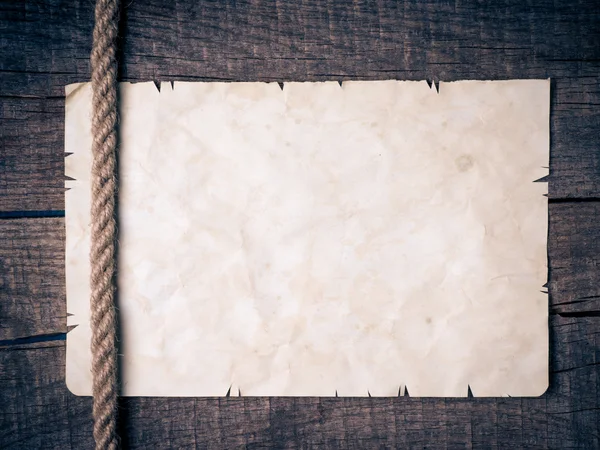 Ropes and old vintage ancient paper — Stock Photo, Image