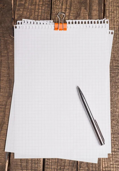 Empty or blank paper with pen — Stock Photo, Image